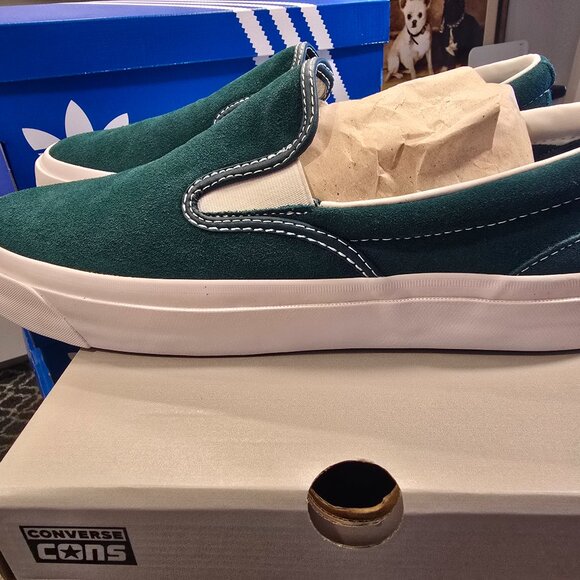 Converse Memory Foam One Star CC Pro Slip On Shoes (A11931C) Green Mens 12 NEW - Picture 1 of 14